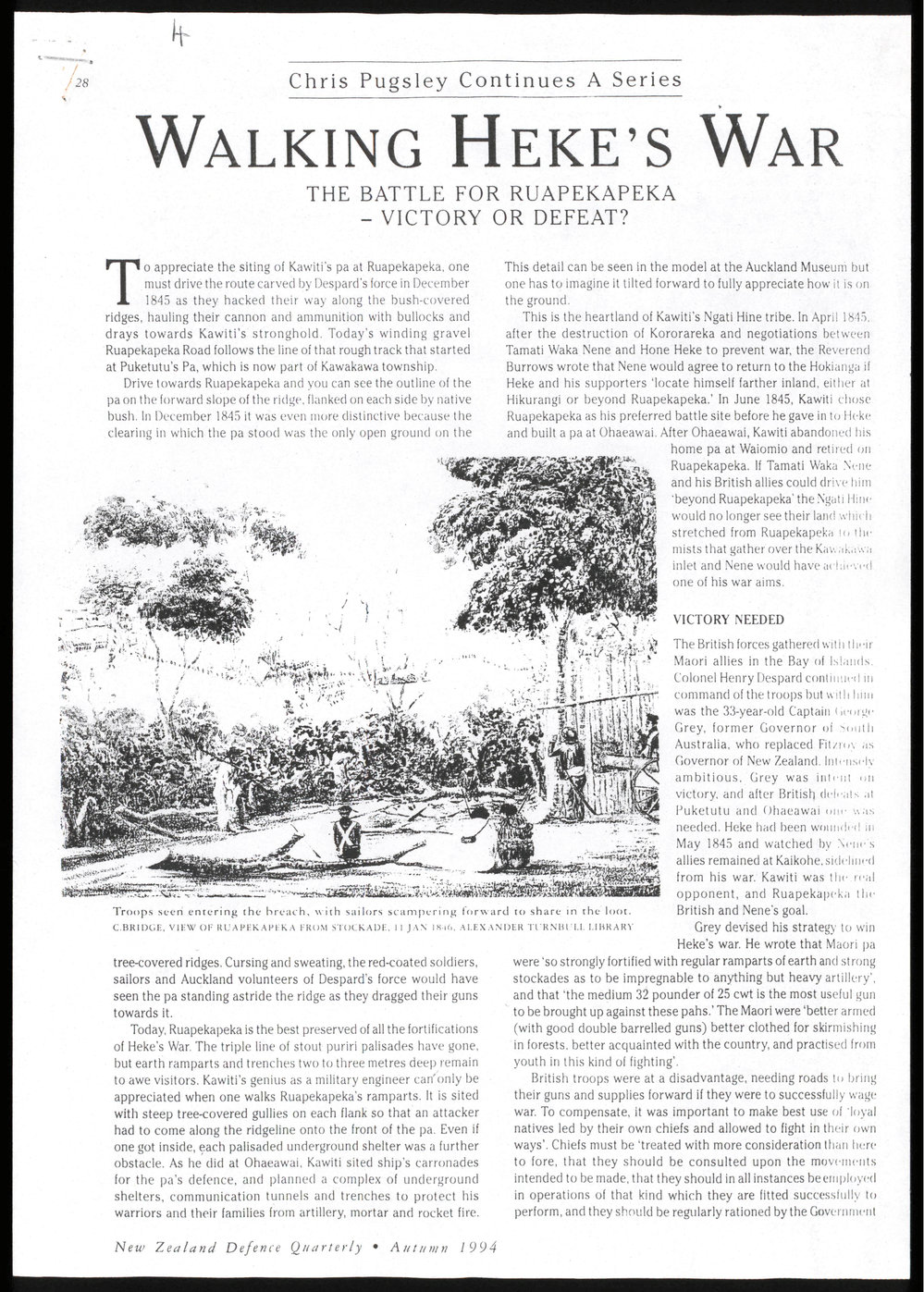 Walking Heke's War : The battle for Ruapekapeka