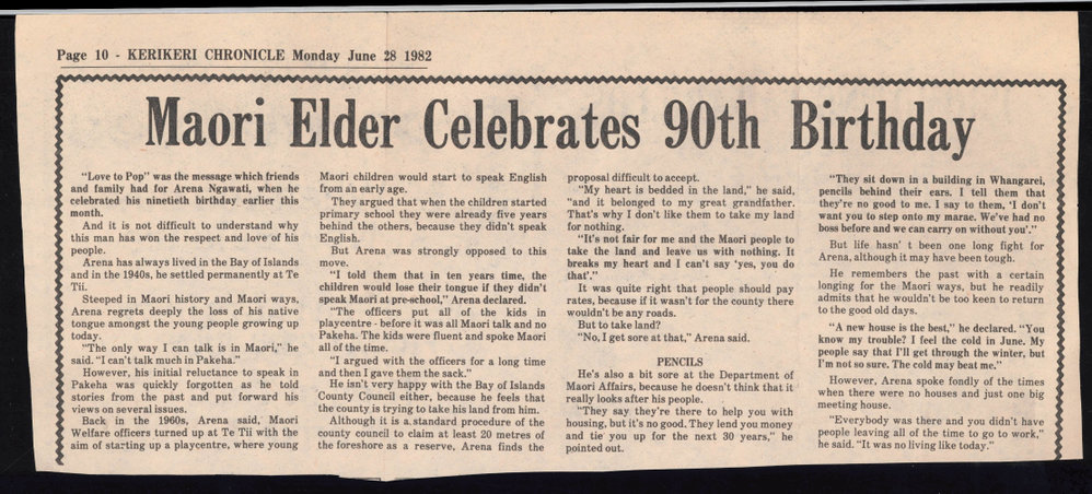 Maori elder celebrates 90th birthday