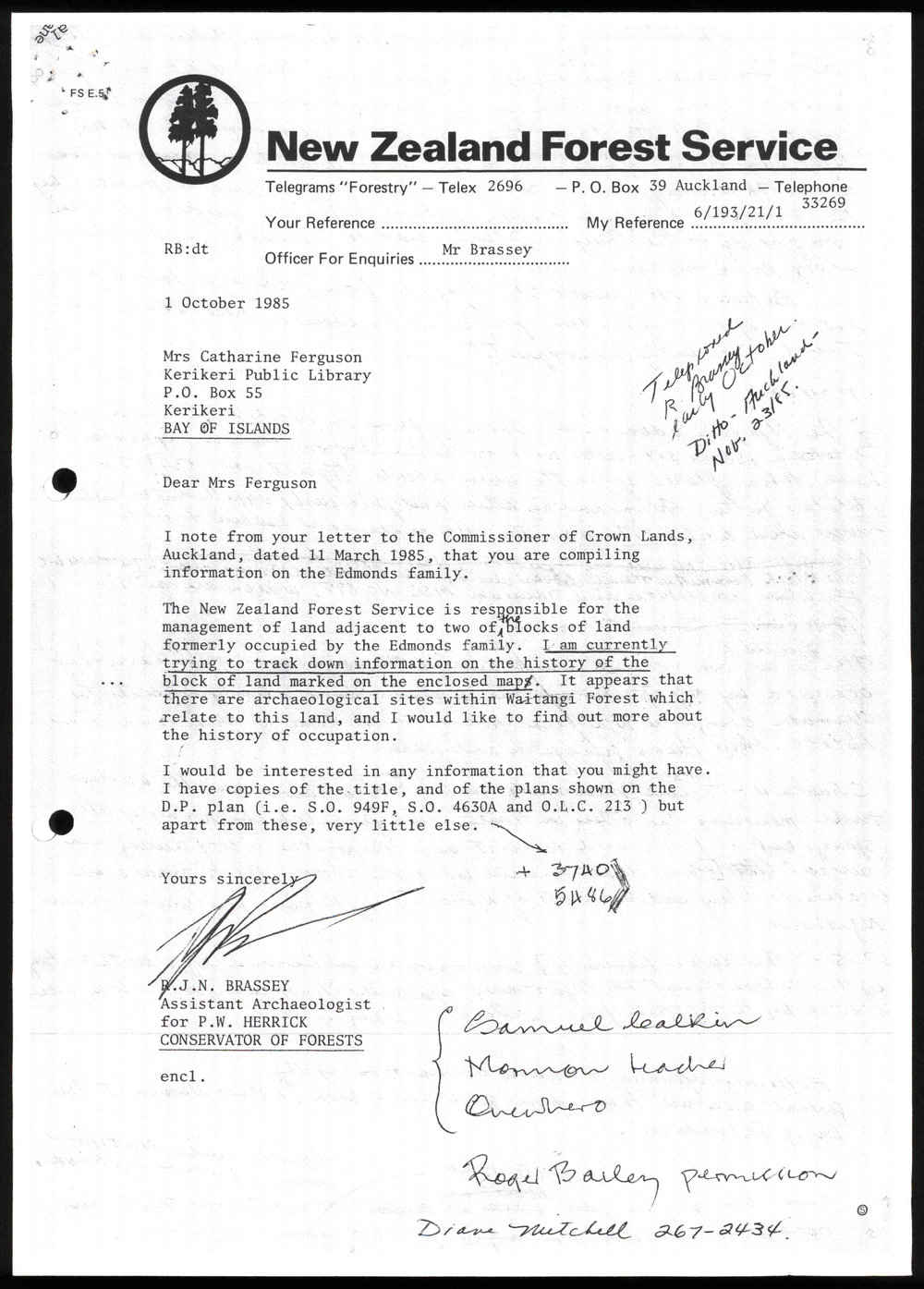 Request for information about the Edmonds Ruins