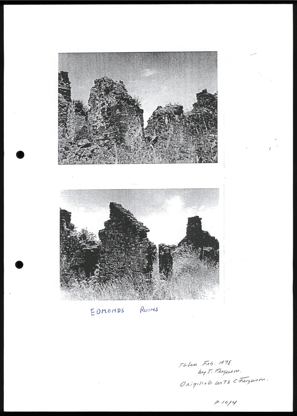 Photographs of the Edmonds Ruins