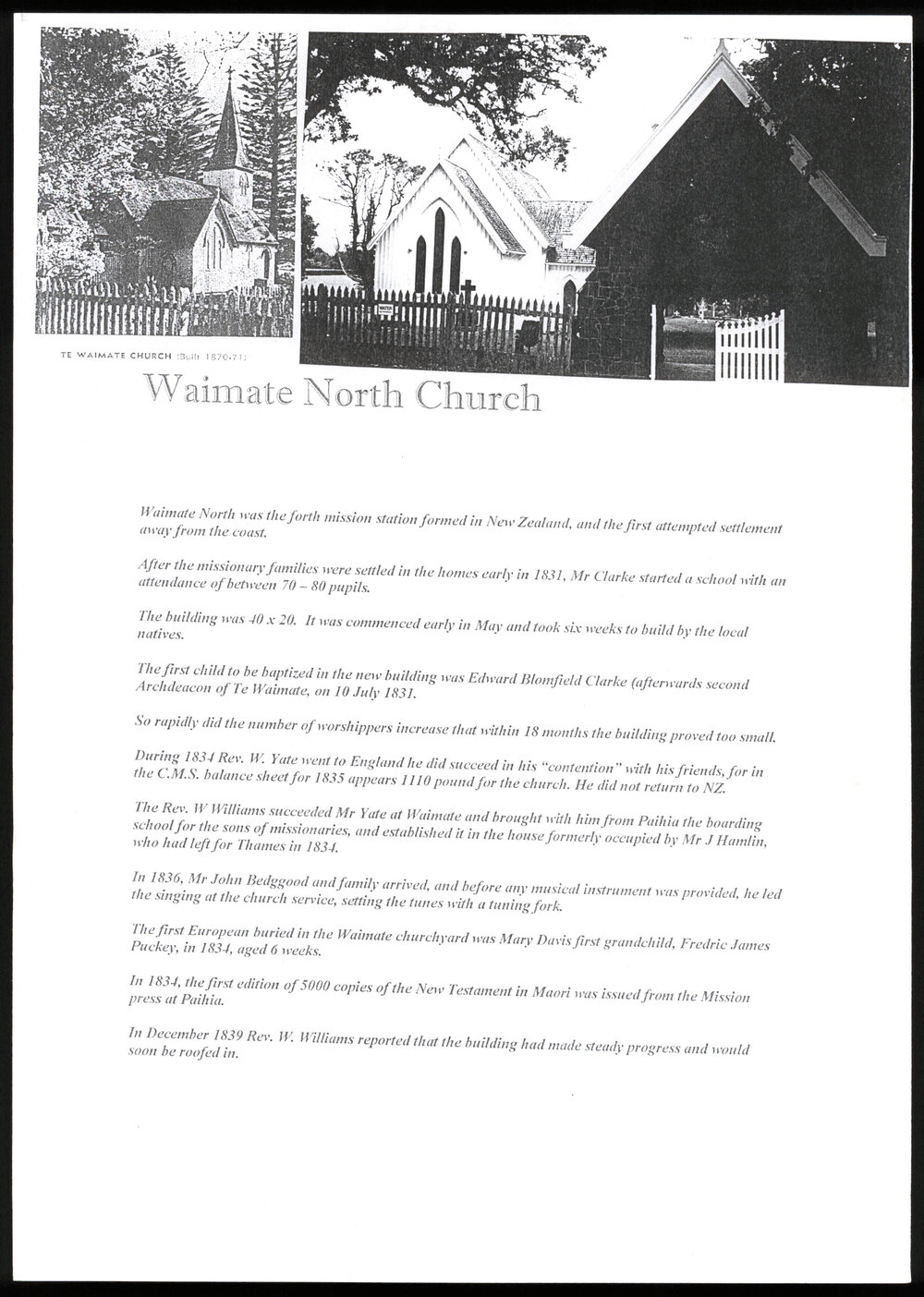 Waimate North Church
