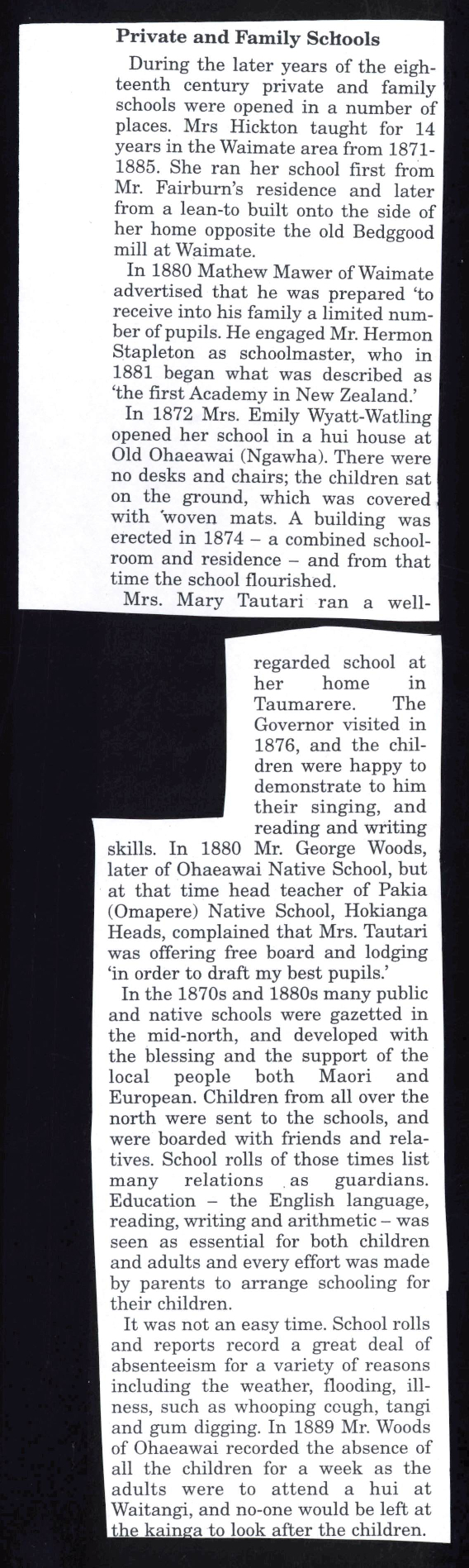 Private and family schools