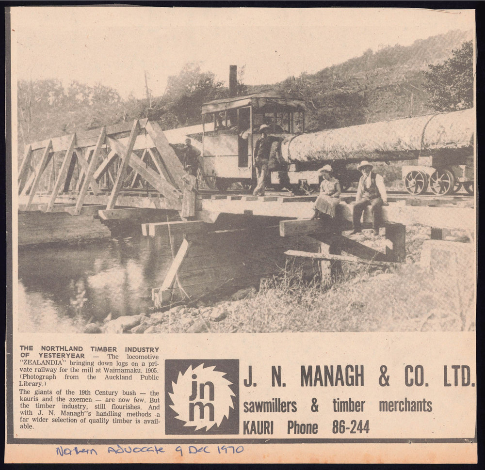 The Northland timber industry of yesteryear