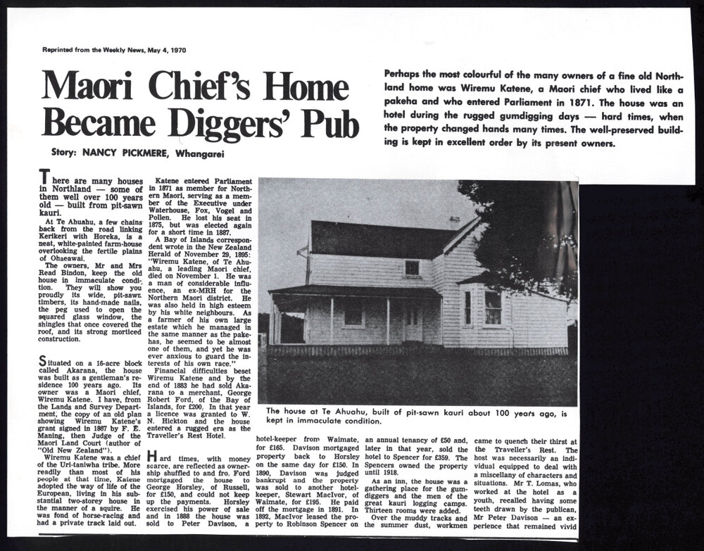 Māori chief's home became digger's pub