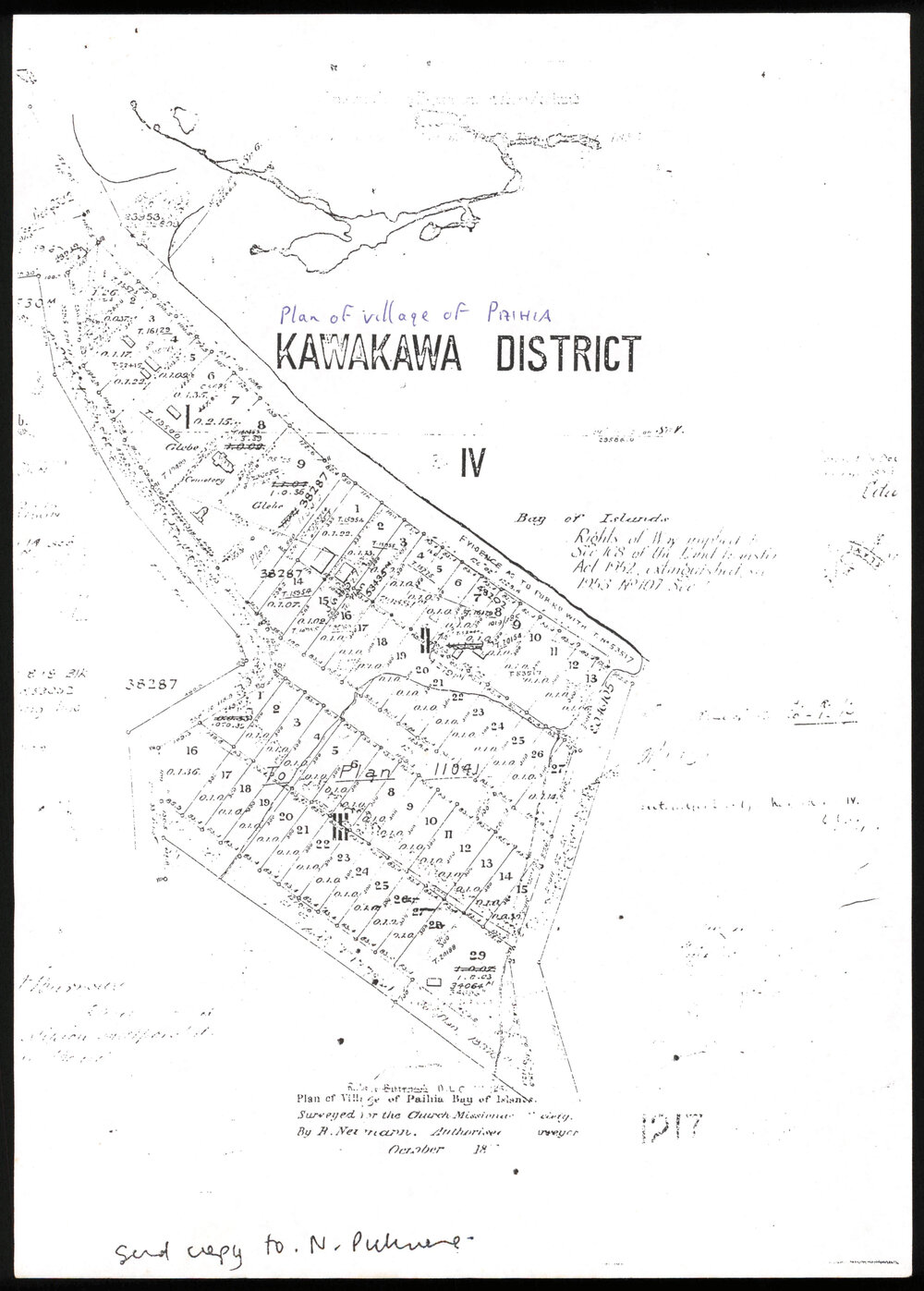 Plan of village of Paihia
