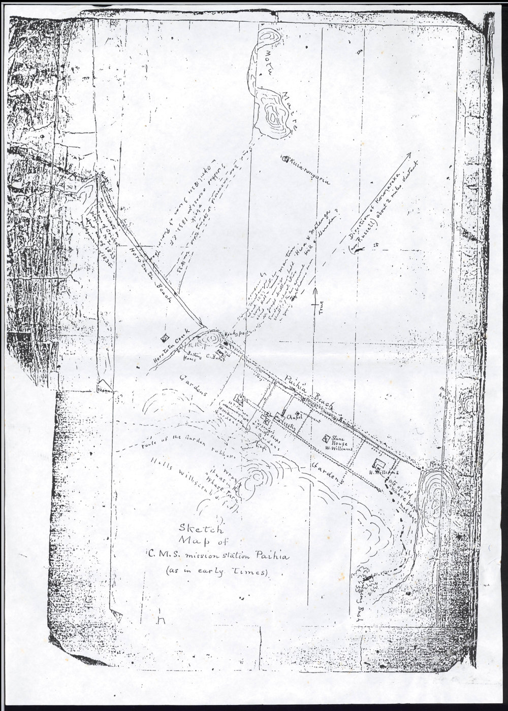 Sketch map of the Church Mission Station, Paihia
