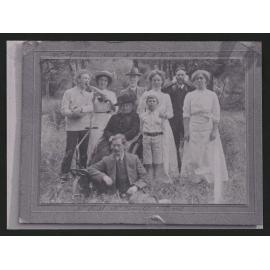 Photograph of a group of nine at Pungaere