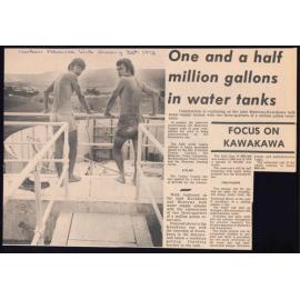 Focus on Kawakawa: One and a half million gallons in water tanks