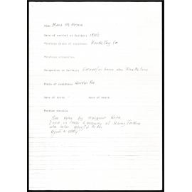 Biographical notes on Mona McKenzie