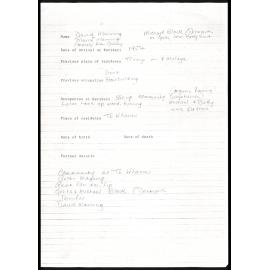 Biographical notes on David Manning