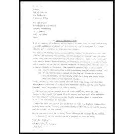 Letter from Jack Lee to the Genealogical Department of the LDS Church