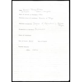 Biographical notes and obituary of Herbert Percy Ritchie