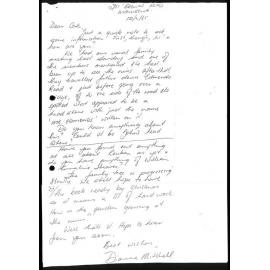 Letters to Catharine Ferguson about the Edmonds family