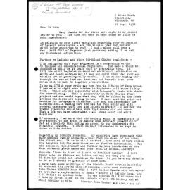 Letters between Jack Lee and Verma Mossong about the Edmonds family
