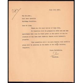 Letter to the Kerikeri Catholic Church Building Committee