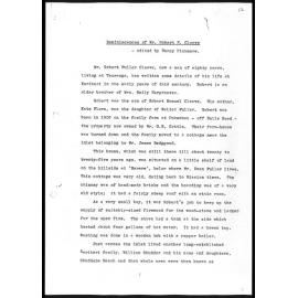 Reminiscences of Roy Fuller Cleave, edited by Nancy Pickmere