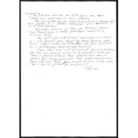 Letter describing the tangi of Emerina Johnson