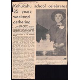 Kohukohu school celebrates 85 years; weekend gathering
