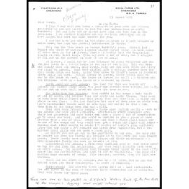 Letter from Irene Bronlund to Nancy Pickmere