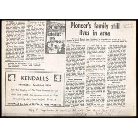 Pioneer's family still lives in area
