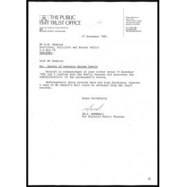 Letter from M.J. Burrell to R.M. Hampson 