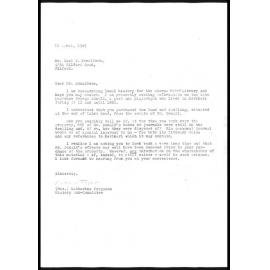 Letter from Catharine Ferguson to Noel Donaldson
