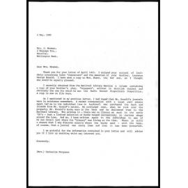 Letter from Catharine Ferguson to Jeannie Newman