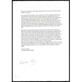 Letter of response from Florence Annison