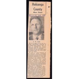 Hokianga County: One seat: J.A. Lees: D.J. Maxwell: W.F.G. White