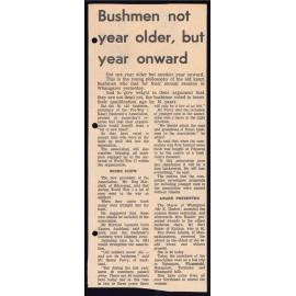 Bushmen not a year older; but year onward