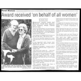 Award received 'on behalf of all women'