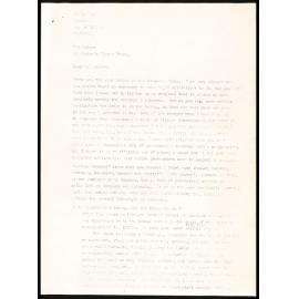Letter from Jack Lee regarding his essay on the history of Kohukohu; with a short biography