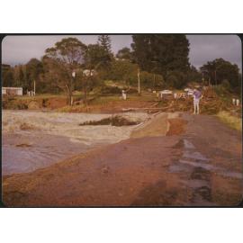 Debris covering the Waipapa Landing Bridge