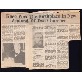 Kaeo was the birthplace in New Zealand of two churches