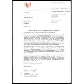 Letter from Sara L. Knox to Nancy Pickmere