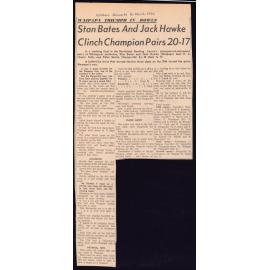 Stan Bates and Jack Hawke clinch champion pairs 20-17