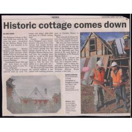Historic cottage comes down