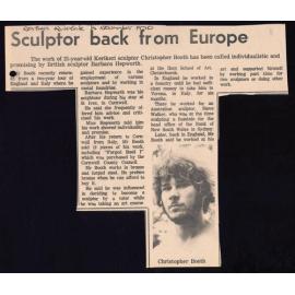 Sculptor back from Europe