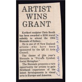 Artist wins grant