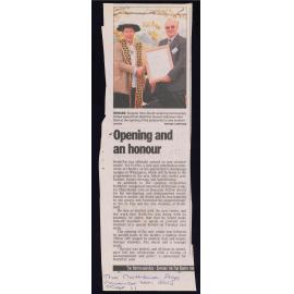 Opening and an honour