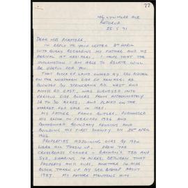 Letter from Raymond Butler to Nancy Pickmere