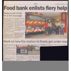 Food bank enlists fiery help : Work on new fire station to finally get under way