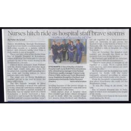 Nurses hitch ride as hospital staff brave storms