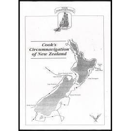 Map of Cook's circumnavigation of New Zealand : Itinerary for the TVNZ Endeavour voyage : Invitation to an official ceremony to welcome The Endeavor Replica : Map of Opua with photo of HM Bark Endeavour II