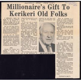 Millionaire's gift to Kerikeri old folks