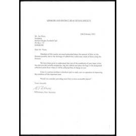 Letter from N Pickmere; Secretary of the Kerikeri and District Beautifying Society to Joe Waru; President of the Kerikeri Rugby Football Club