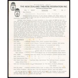 The New Zealand Theatre Federation Inc.; Vol. 1 August Newsletter 1970