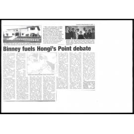 Binney fuels Hongi's Point debate
