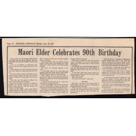 Maori elder celebrates 90th birthday