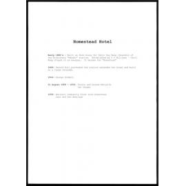 Homestead Hotel : timeline